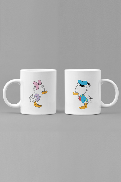  Mini Daisy ve Donald Duck Sevgili/Çift/Arkadaş 2'li Kupa Bardak Seti