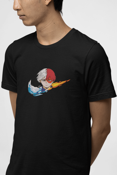 My Hero Academia Todoroki Minimal Logo Tişört