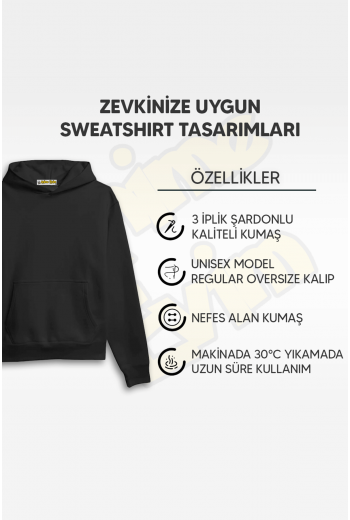 My Hero İzuku Plus Ultra Siyah Kapşonlu Sweatshirt