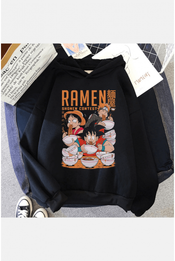Naruto Luffy Goku Ramen Kapşonlu Sweatshirt