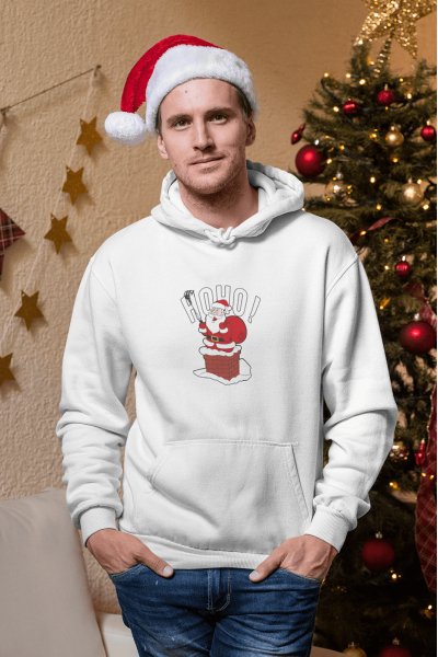 Noel Baba Selfie Hoho Yeni Yıl Kapşonlu Sweatshirt