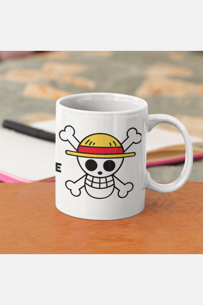 One Piece Hasır Şapka Korsanları Logo Kupa Bardak