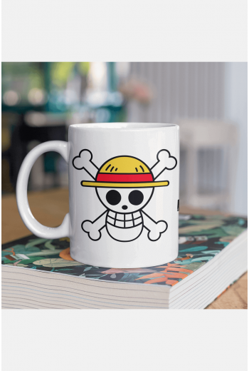 One Piece Hasır Şapka Korsanları Logo Kupa Bardak