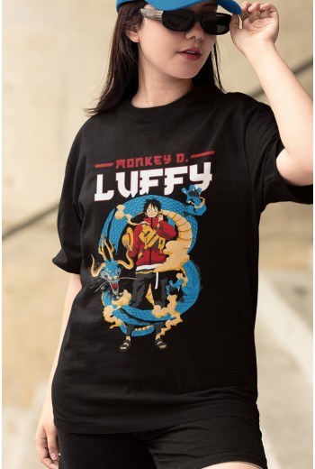 One Piece Luffy Kaido Siyah Tişört One Piece Luffy Kaido Siyah Tişört