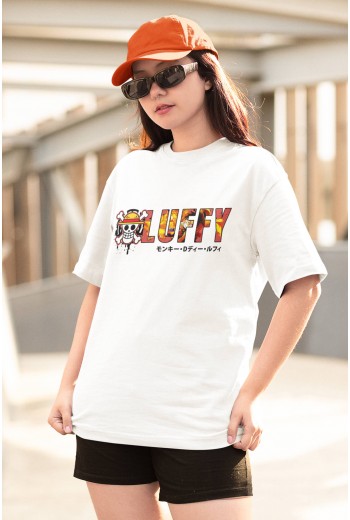One Piece Luffy Logo Beyaz Tişört One Piece Luffy Logo Beyaz Tişört