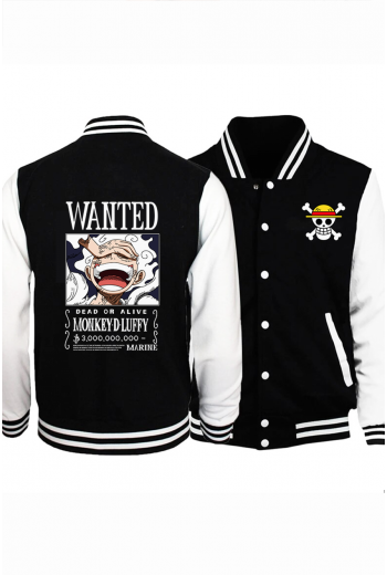 One Piece Luffy Wanted Kolej Ceket One Piece Luffy Wanted Kolej Ceket