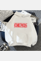 One Piece Red Logo Kapşonlu Sweatshirt One Piece Red Logo Kapşonlu Sweatshirt