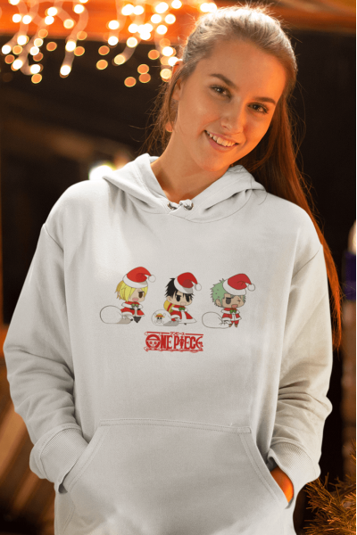 One Piece Yılbaşı Kapşonlu Sweatshirt