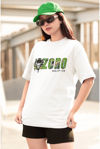 One Piece Zoro Logo Beyaz Tişört One Piece Zoro Logo Beyaz Tişört