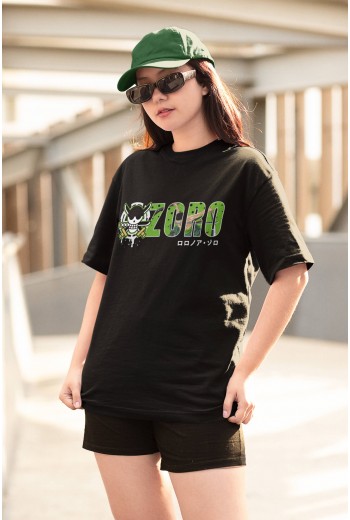 One Piece Zoro Logo Siyah Tişört One Piece Zoro Logo Siyah Tişört