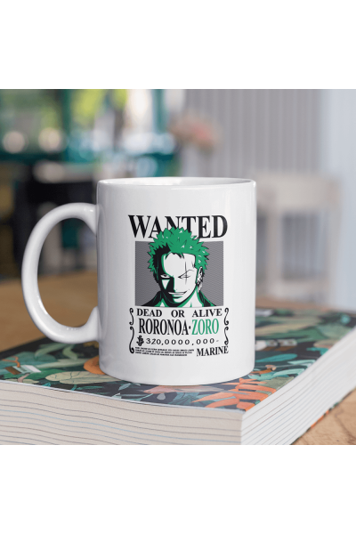 One Piece Zoro Wanted Kupa Bardak