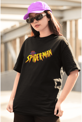 Örümcek Adam Logo Siyah Tişört