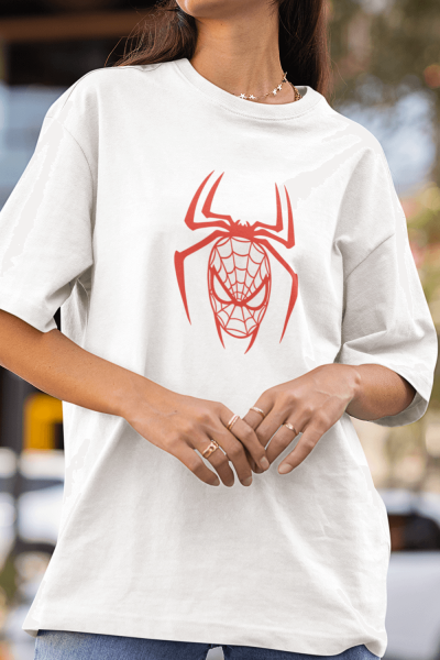 Örümcek Logolu Ön Baskılı Tişört