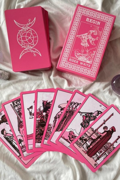 Pink Rider Waite Tarot Kartları
