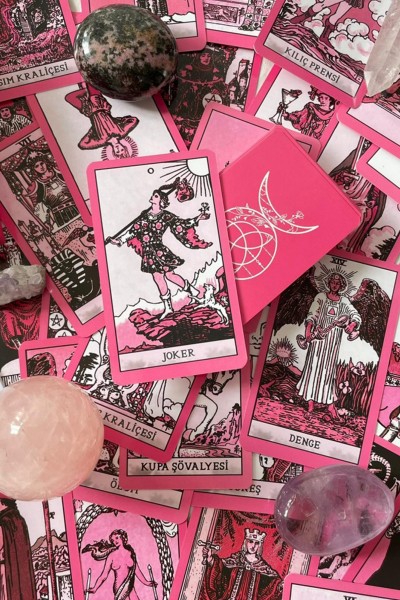 Pink Rider Waite Tarot Kartları
