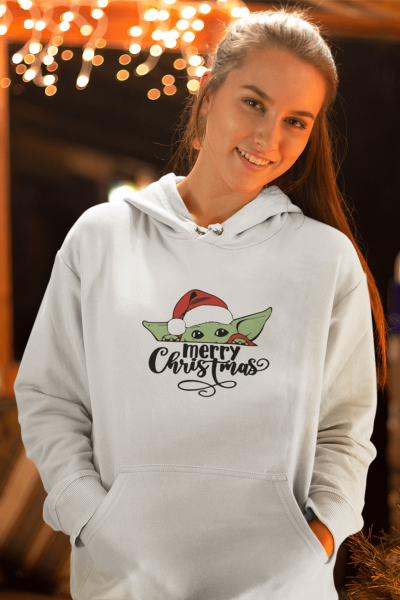 Baby Yoda Christmas Yeni Yıl Kapşonlu Sweatshirt