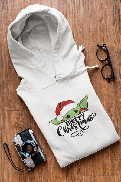 Baby Yoda Christmas Yeni Yıl Kapşonlu Sweatshirt