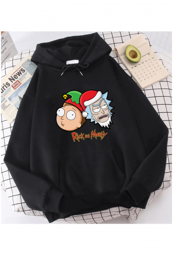 Rick And Morty Yeni Yıl Kapşonlu Sweatshirt