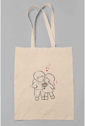 Romantik Çift  Bez Çanta