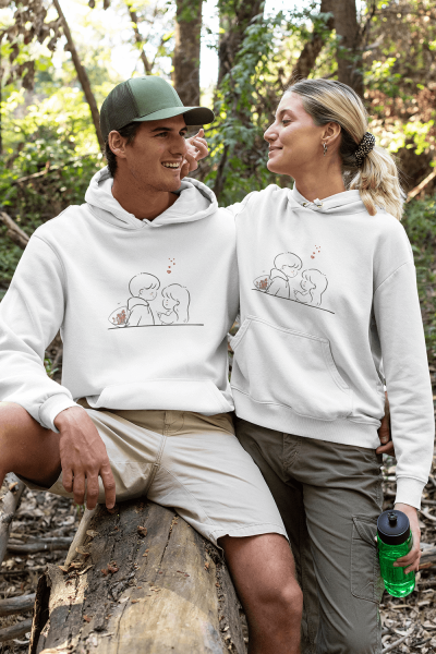 Romantik Sevgili/Çift/Arkadaşlık 2'li Kapşonlu Sweatshirt Seti