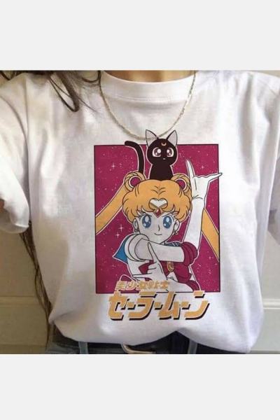Sailor Moon Cute Beyaz Tişört 