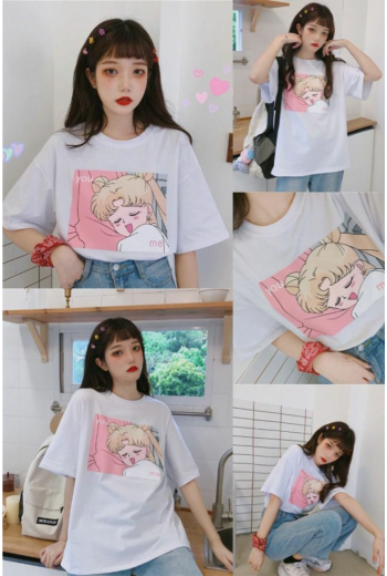 Sailor Moon You Me Beyaz Tişört