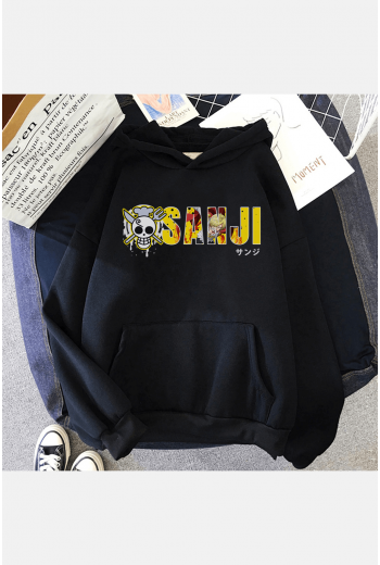 Sanji Yazılı Kapşonlu Sweatshirt Sanji Yazılı Kapşonlu Sweatshirt