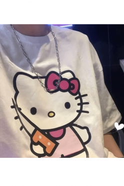 Sanrio Kawaii Belalı Hello Kitty T-shirt Sanrio Kawaii Belalı Hello Kitty T-shirt