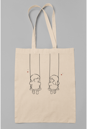 Sallanan Çift Bez Çanta Sallanan Çift Bez Çanta