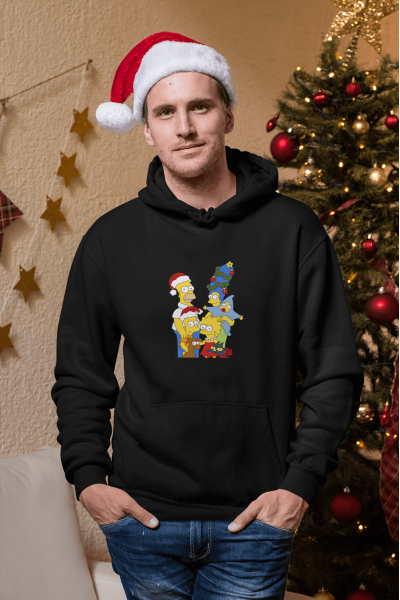 Simpson Yılbaşı Yeni Yıl Kapşonlu Sweatshirt