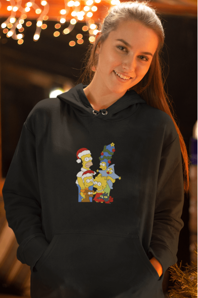 Simpson Yılbaşı Yeni Yıl Kapşonlu Sweatshirt