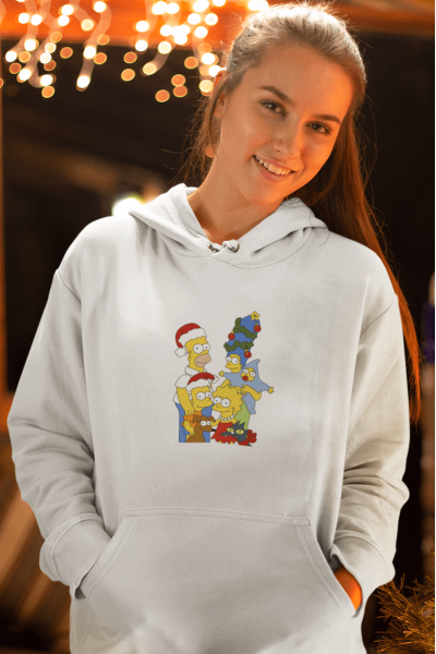 Simpson Yılbaşı Yeni Yıl Kapşonlu Sweatshirt
