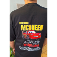 Şimşek McQueen Cars Ön Arka Baskılı Unisex Siyah T-shirt Şimşek McQueen Cars Ön Arka Baskılı Unisex Siyah T-shirt
