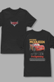 Şimşek McQueen Cars Ön Arka Baskılı Unisex Siyah T-shirt