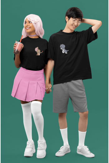 Sinirli Jerry ve Tom Sevgili/Çift/Arkadaşlık 2'li Tişört Seti