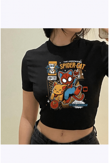 Spider Cat Crop Top