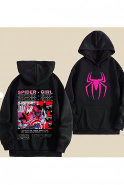 Spider Girl Hoodie Siyah Sweatshirt Spider Girl Hoodie Siyah Sweatshirt
