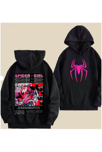 Spider Girl Hoodie Siyah Sweatshirt