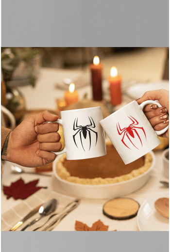 Spider Sevgili/Çift/Arkadaş 2'li Kupa Bardak Seti