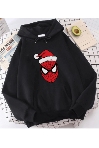 Spiderman Merry Christmas Kapşonlu Sweatshirt