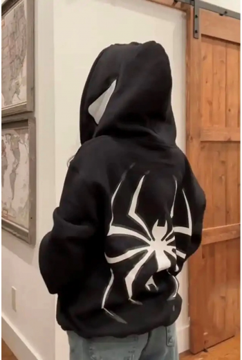 Spiderman Sırt Baskılı Şapkası Örümcek Göz Detaylı Kapuşonlu Sweatshirt Hoodie Spiderman Sırt Baskılı Şapkası Örümcek Göz Detaylı Kapuşonlu Sweatshirt Hoodie