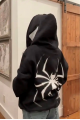 Spiderman Sırt Baskılı Şapkası Örümcek Göz Detaylı Kapuşonlu Sweatshirt Hoodie