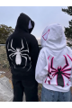 Spiderman Sırt Baskılı Şapkası Örümcek Göz Detaylı Kapuşonlu Sweatshirt Hoodie