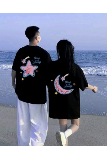 Star And Month Couple T-shirt Seti
