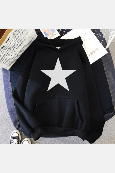 Star Kapşonlu Sweatshirt