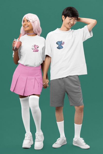 Stich ve Angel Sevgili/Çift/Arkadaşlık 2'li Tişört Seti Stich ve Angel Sevgili/Çift/Arkadaşlık 2'li Tişört Seti