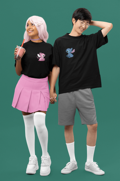 Stich ve Angel Sevgili/Çift/Arkadaşlık 2'li Tişört Seti Stich ve Angel Sevgili/Çift/Arkadaşlık 2'li Tişört Seti
