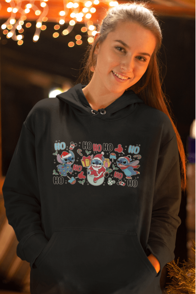 Stitch Happy New Year Kapşonlu Sweatshirt