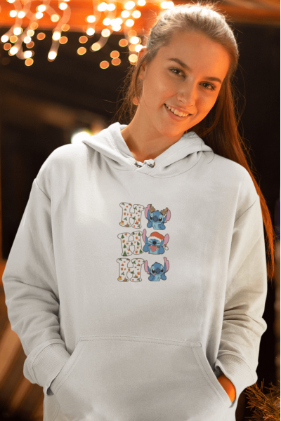 Stitch Yılbaşı Hohoho Kapşonlu Sweatshirt