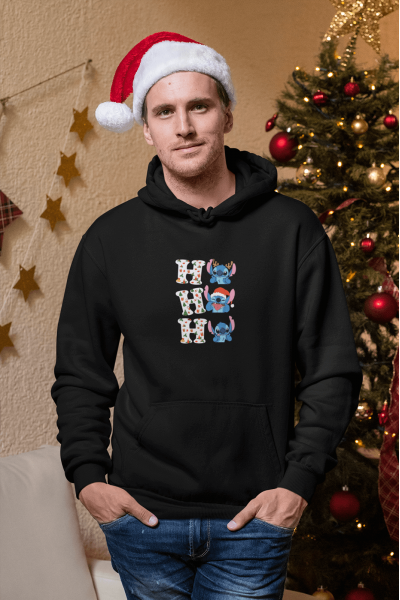 Stitch Yılbaşı Hohoho Kapşonlu Sweatshirt